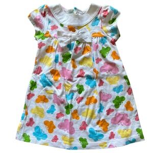 Child of Mine by Carters 12M Baby Girl Butterfly Print Cotton Dress‎ White Multi